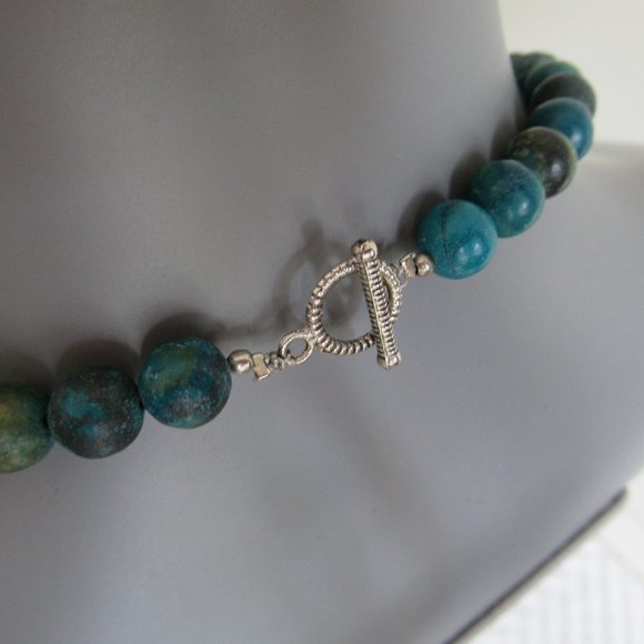 BEAUTIFUL MARBLED GREEN GRADUATED BEADS NECKLACE 90 grs 20.5 Long - Picture 4 of 7